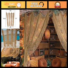 Macrame Curtain Boho Curtain Doorway Window Wall Decor Fiber Yarn Art Handwoven