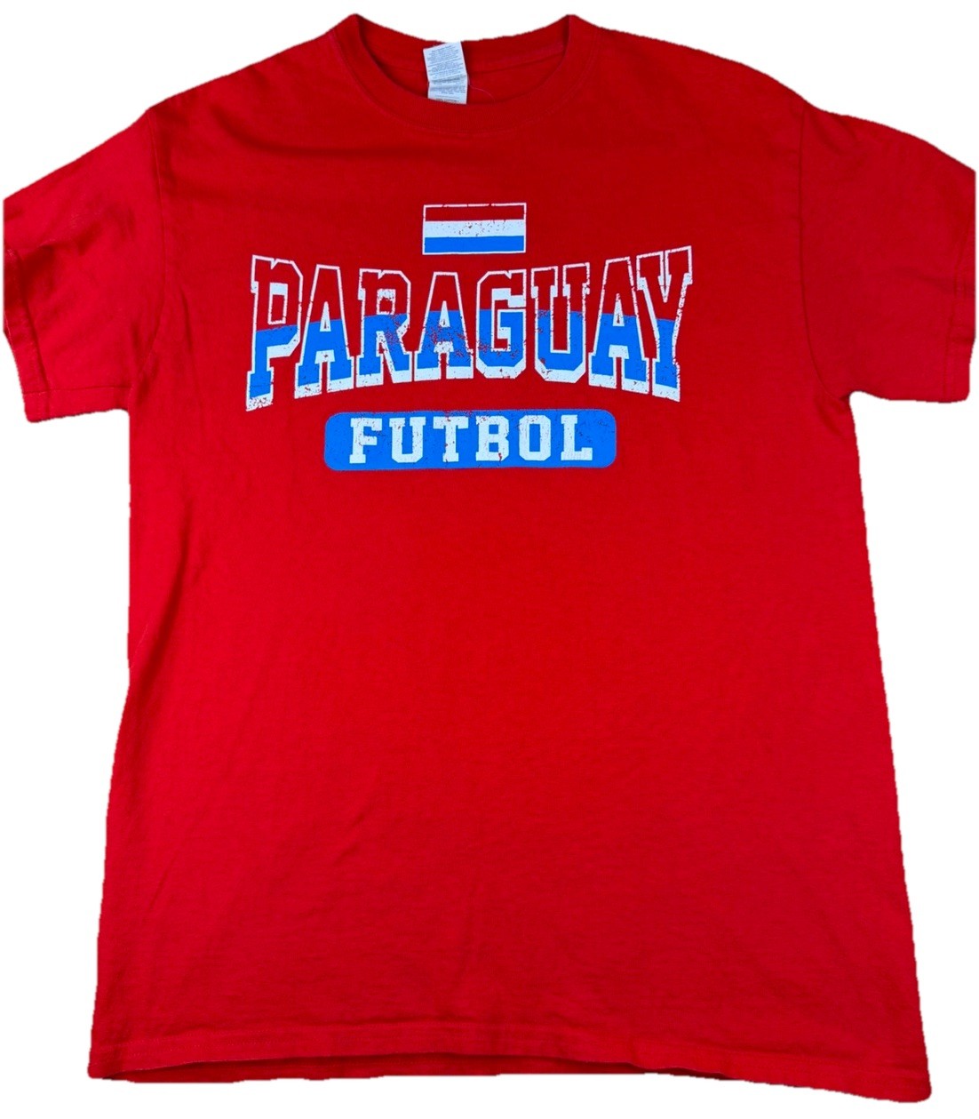 Paraguay Germany Futball T Shirt Men’s Size Medium Vintage Gildan Tag  Red