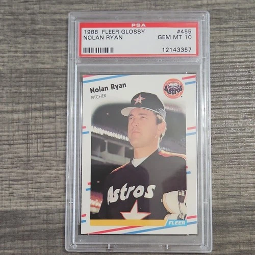 1988 Fleer Glossy Nolan Ryan #455 Houston Astros PSA 10 Baseball Card