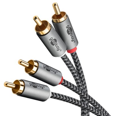goobay Cinch Kabel 0,5 m silber, schwarz, 1 St. NEW