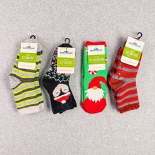 Northeast Outfitters Socks Kids Small Multicolor Christmas Cozy Cabin 4 Pair Set