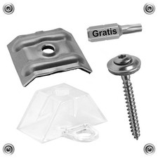 Abstandhalter Trapez 76/18 + Kalotten blank + Spenglerschrauben 4,5x55 A2 V2A