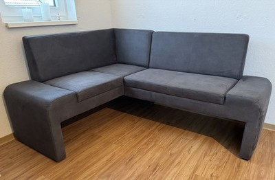 Eckbank  Bologna   langer Schenkel rechts B/H/T 180x84x140 Grau Luxus Microfaser