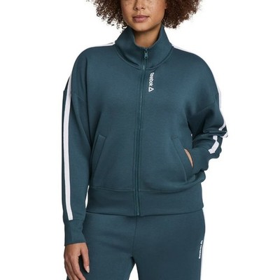 Reebok Jacket XXL (2X) Zip Up Track Top Activewear Athleisure Teal Funnel Neck