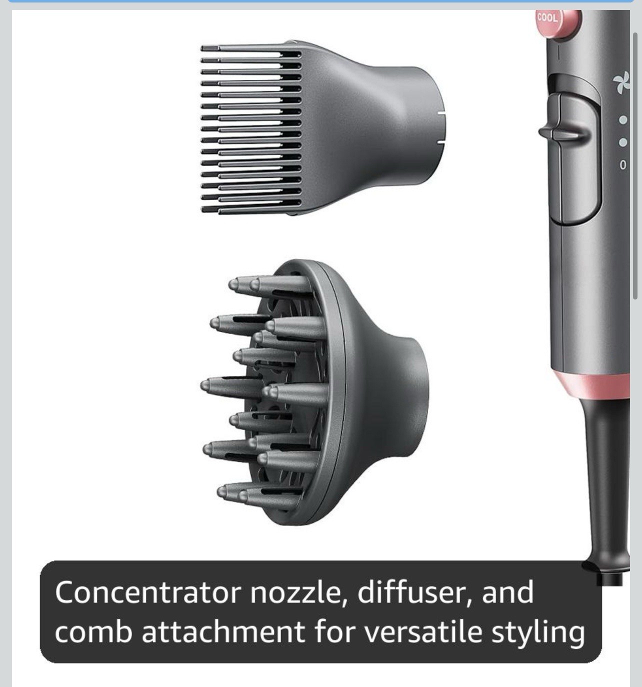 Wavytalk Hair Dryer, Blown Away Ionic Hair Dryer for Curly Hair with Diffuser