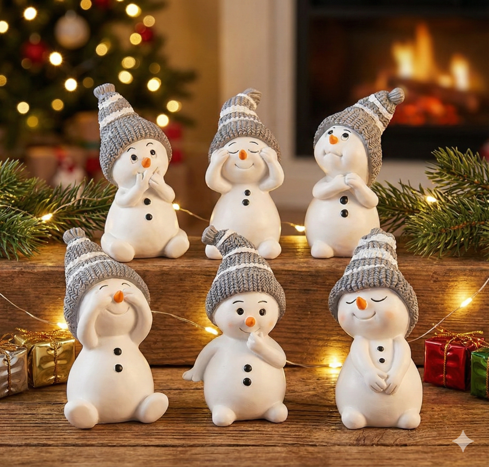 6pcs Christmas Cute Snowman Decoration