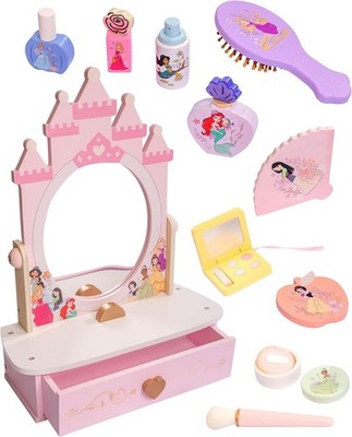 Disney Princess Holz Waschtischunterschrank mit Spiegel & 10 Zubehörteilen - Kinder Pretend P