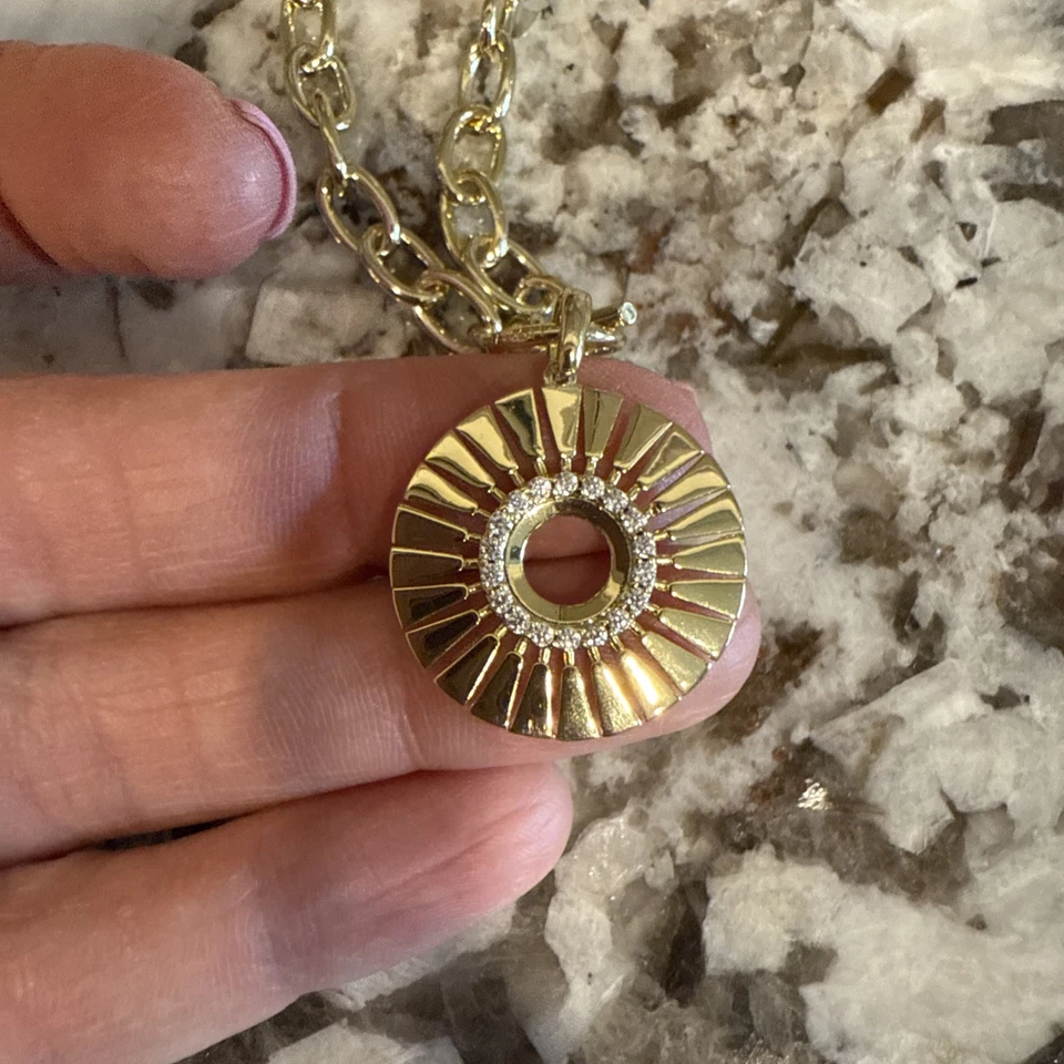 Kendra Scott Hattie Cadena Colgante Oro 14K Sobre Latón Pulsera Ajustable NUEVO Foto 2 de 4