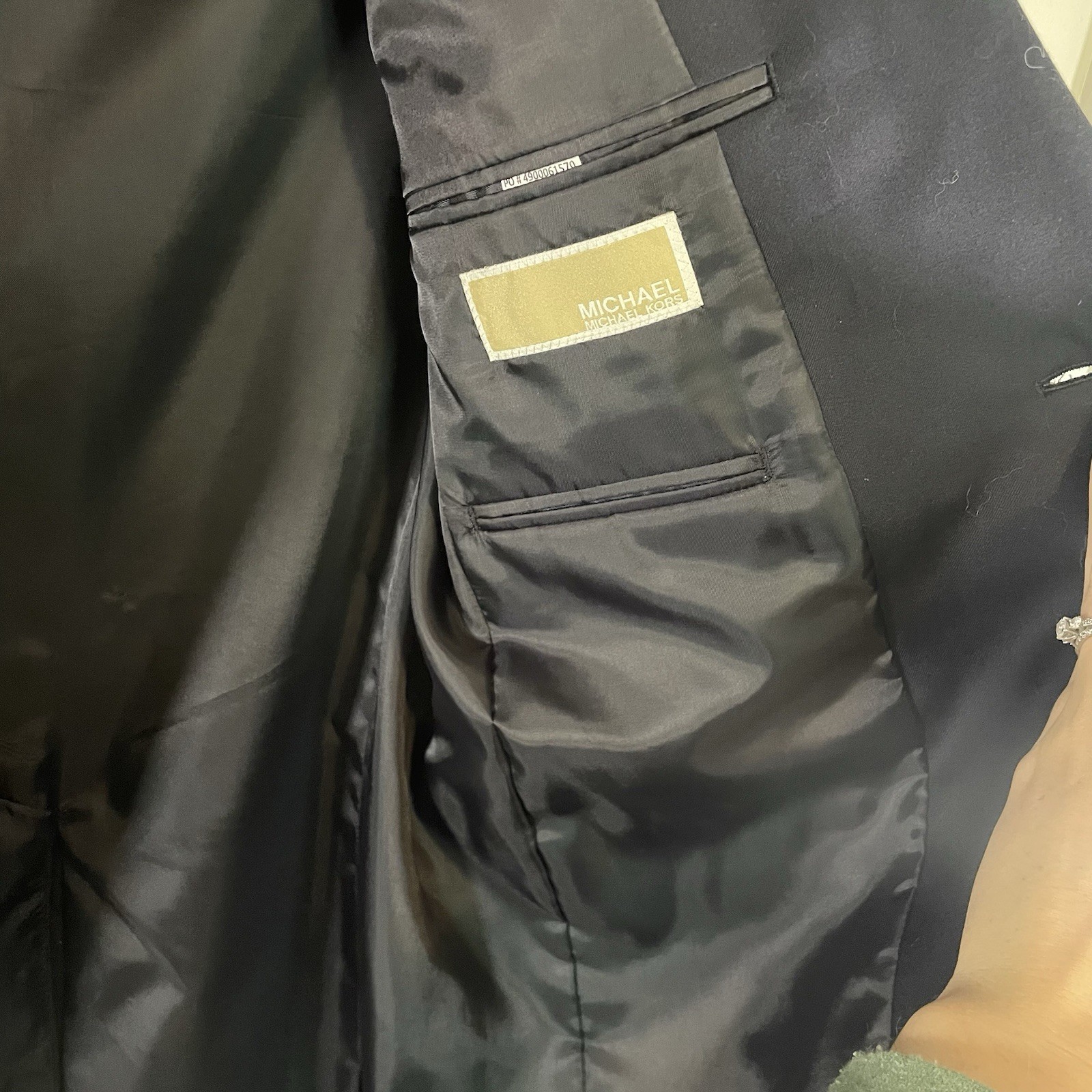 MICHAEL KORS mens blue Solid two button sport coa… - image 6