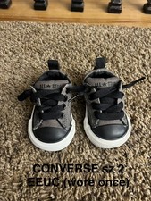Converse All Star Infant Toddler Sneakers Size 2 Gray / Black Unisex Baby