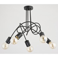 Schwarz Moderne Vintage Deckenlampe Deckenleuchte 5X60W/E27 50X41 [Cm]
