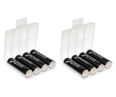 8x XCell Mignon Akku AA LSD Plus Ni-MH 1,2V 2550 mAh low self-discharge + 2x Box