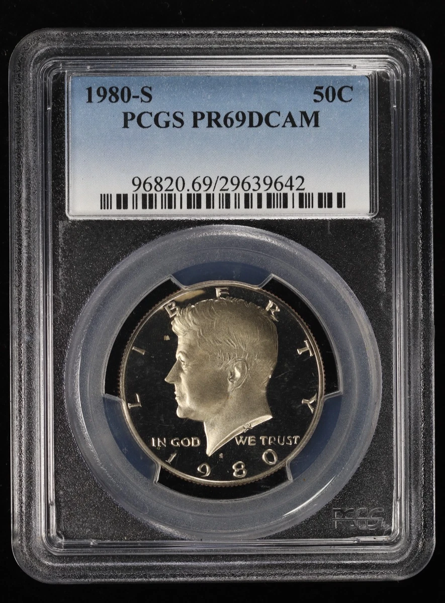 PCGS Certified PR 69 Graded 1980 Kennedy US Half Dollars (1964-Now