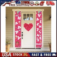 Valentine's Day Decorations Banners, Happy Valentine's Day Door Porch Sign