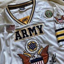 NWOT Rapid Dominance U.S. Army Football Jersey Men  s 2XL Sewn On Emblems White