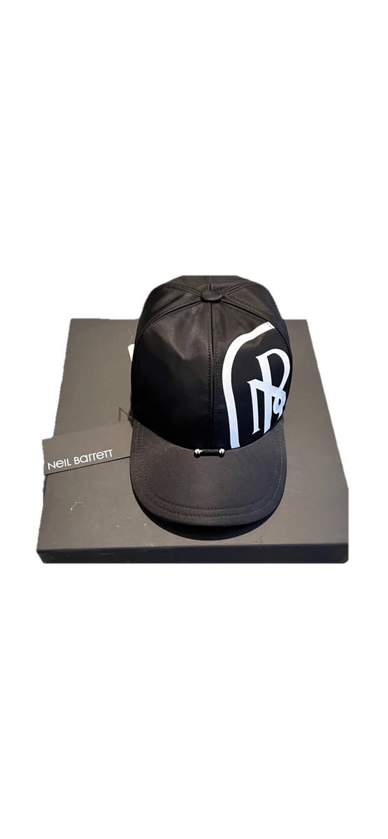NEIL BARRETT Cap Cotton BLK Men's Thunderbolt hat Adjustable Size