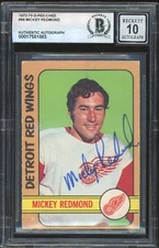 Mickey Redmond Signed 1972-73 O-Pee-Chee Card #99 OPC Red Wings BAS Slabbed Auto