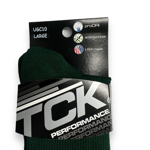 TCK Performance Athletic Socks Dark Green Size Large 9-12 2 Pair New - Picture 2 of 4
