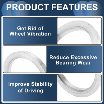 Hub Centric Rings 4-Pack - 54.1mm To 65.1mm Aluminum Alloy Wheel Adapters For Vehicle Fitment