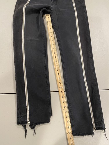 Pantalones de mezclilla Current Elliott para mujer 29" negros The Dalton con cremallera grunge festival punk - Imagen 6 de 8