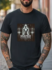 Silence Is the New Signal Dark Futuristic Cyber AI Art Tee Unisex Casual T-shirt