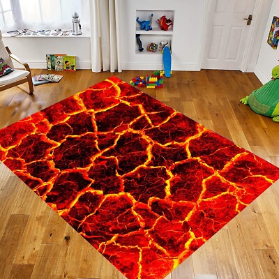 LAVA LAVA RUG ラベンダー Lava Rug, Hot Lava Rug,Deep Hole Rug, 3D Huge Crack, Volcano