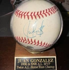 Juan Gonzalez Autographed Baseball Rangers W/MLB COA All Star