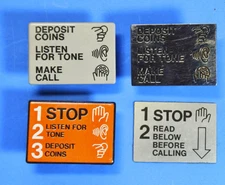 NOS WESTERN ELECTRIC/BELL SYSTEM SINGLE SLOT PAYPHONE SIGN