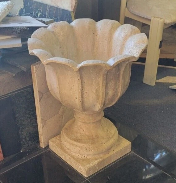URNAS JARDINERAS PIEDRA NATURAL TRAVERTINO PADUA DISEÑO COLOSAL 26,5 PULGADAS 7K NUEVAS Foto 4 de 4