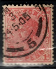 Stamps Aust. States Victoria 1d Red Dated 24.5.05. Used. Combine postage & save