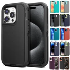 For iPhone 16 12 13 14 15 Pro Max Phone Case Heavy Duty Shockproof Rugged Cover