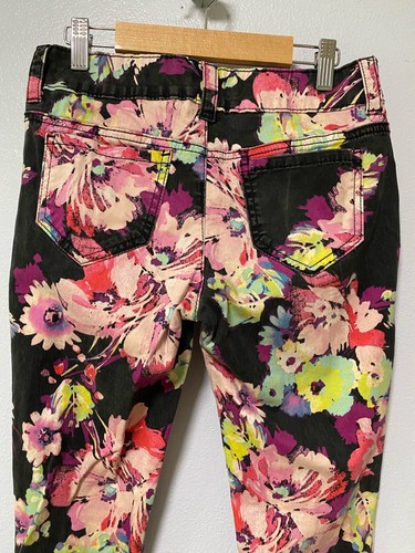 Vintage Süßigkeiten Blumenmuster Jeans Y2k 28x27 Größe 3 schwarz rosa 90er - Bild 9 von 12