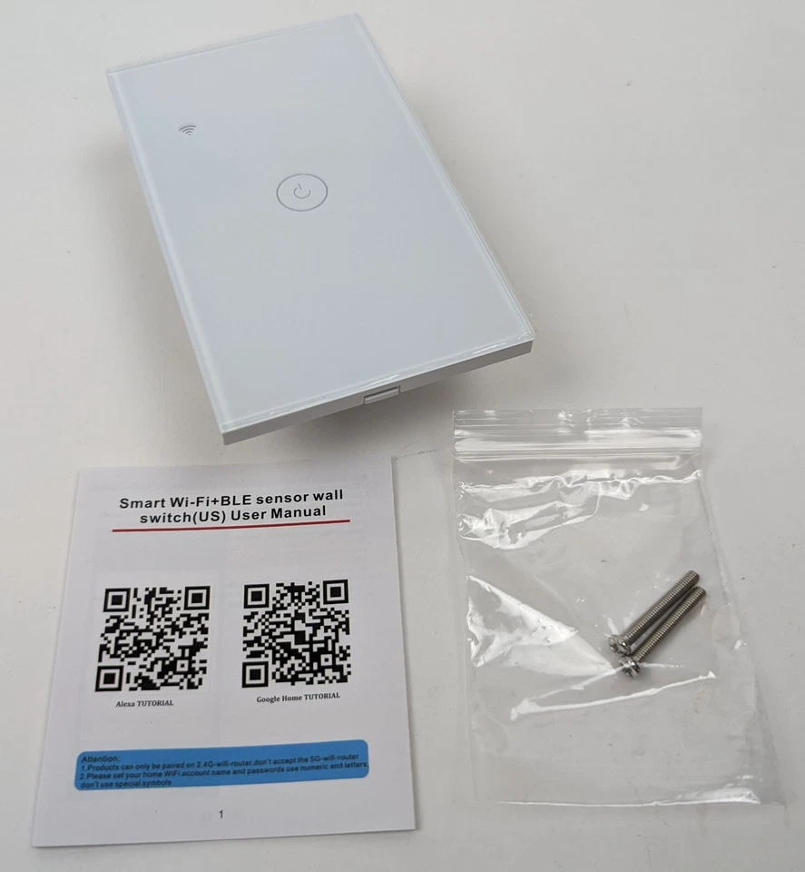 5 BSEED DS-121 Smart Touch Light Wall Switch 1 Gang WiFi Switch 100-240V NEW - Image 3 of 4