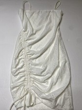 Windsor Eyelet White Bodycon Mini Dress Small S Spaghetti Straps