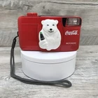 1999 Coca Cola Polar Bear Point & Shoot Motorized 35 mm Film Camera Vintage