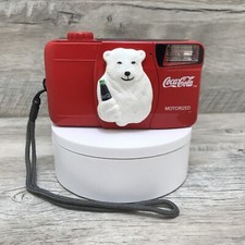 1999 Coca Cola Polar Bear Point  Shoot Motorized 35 mm Film Camera Vintage