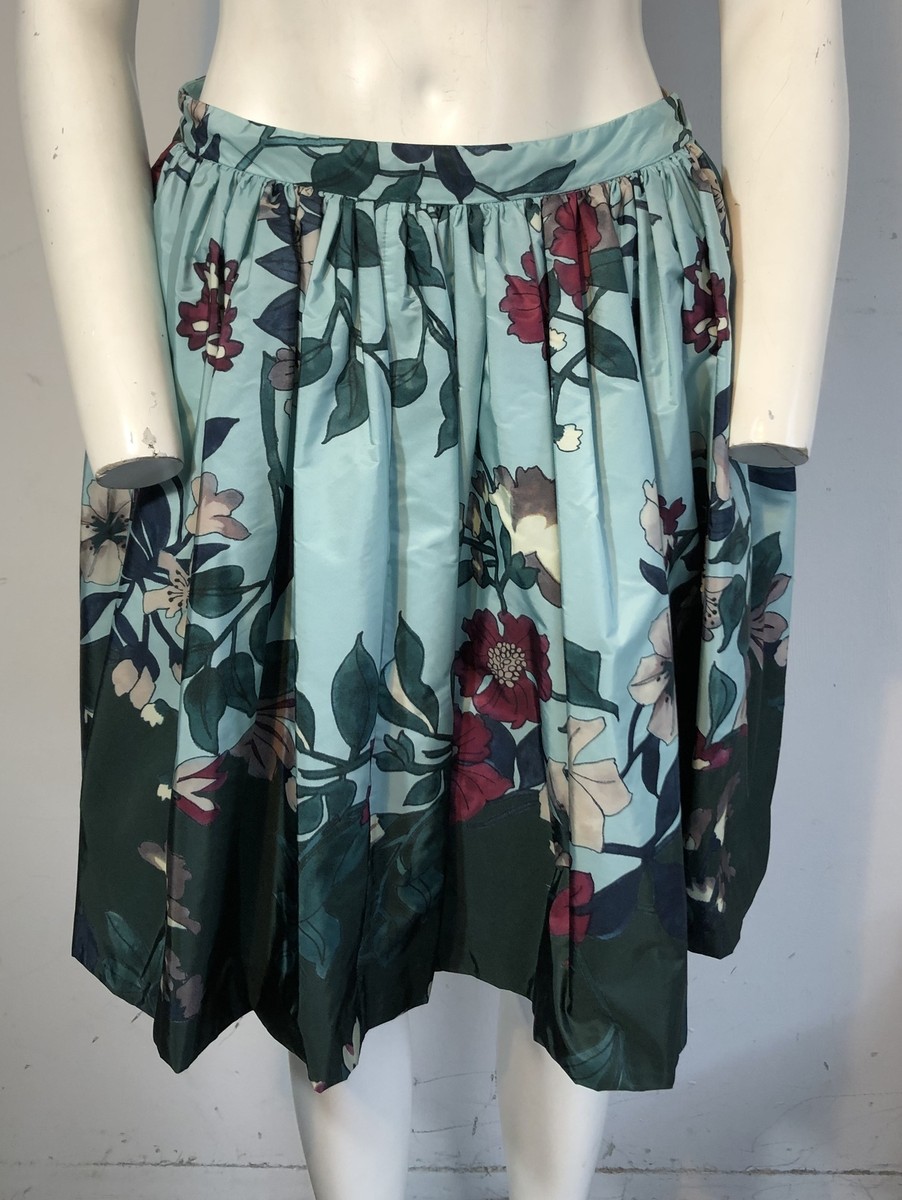 Moncler blue teal floral print skirt size 42 | eBay