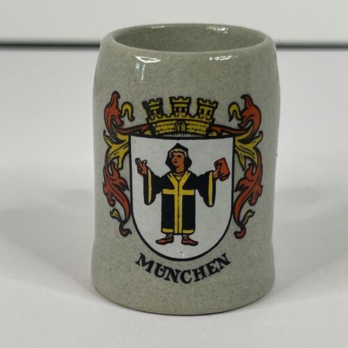 Vintage Miniature Beer Stein Cup West Germany 2x2" Shot Hand Painted Ceramic - Afbeelding 1 van 12