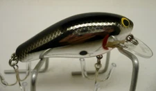 Vintage Fishing Lure Bagley Killer B2 Flash Black on Silver Very Clean