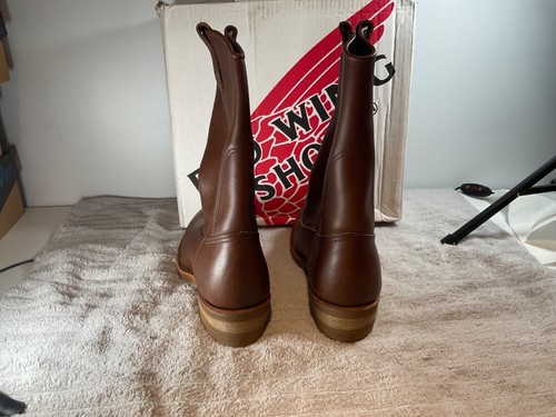 Red Wing 1155 Pecos Leather Work Boots Mens 10 E2 Brown Made In USA Vtg Read - Picture 4 of 7