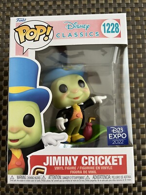 D23 Expo 2022 Exclusive Funko Pop Disney Jiminy Cricket W/Protector In Hand