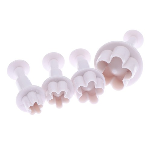 4Pcs Plum Flower Fondant Cake Cutter Plunger Cookie Mold Decorating Candy Mo_bf - Picture 3 of 12
