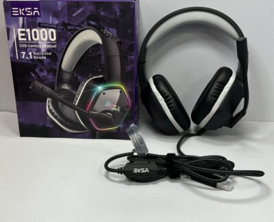 EKSA E1000 USB Gaming Headset für PC - Computer Kopfhörer mit Mikrofon