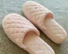    Hanes Womens Superior  Comfort cotton slip-on scuff slipper soft pink small 