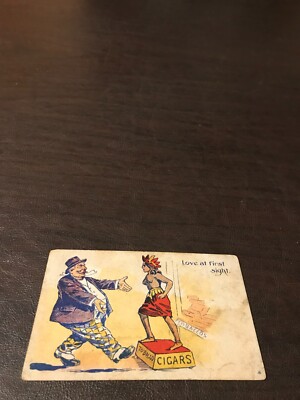 EARLY HUMOR - UNPOSTED POSTCARD - LOVE AT FIRST SIGHT