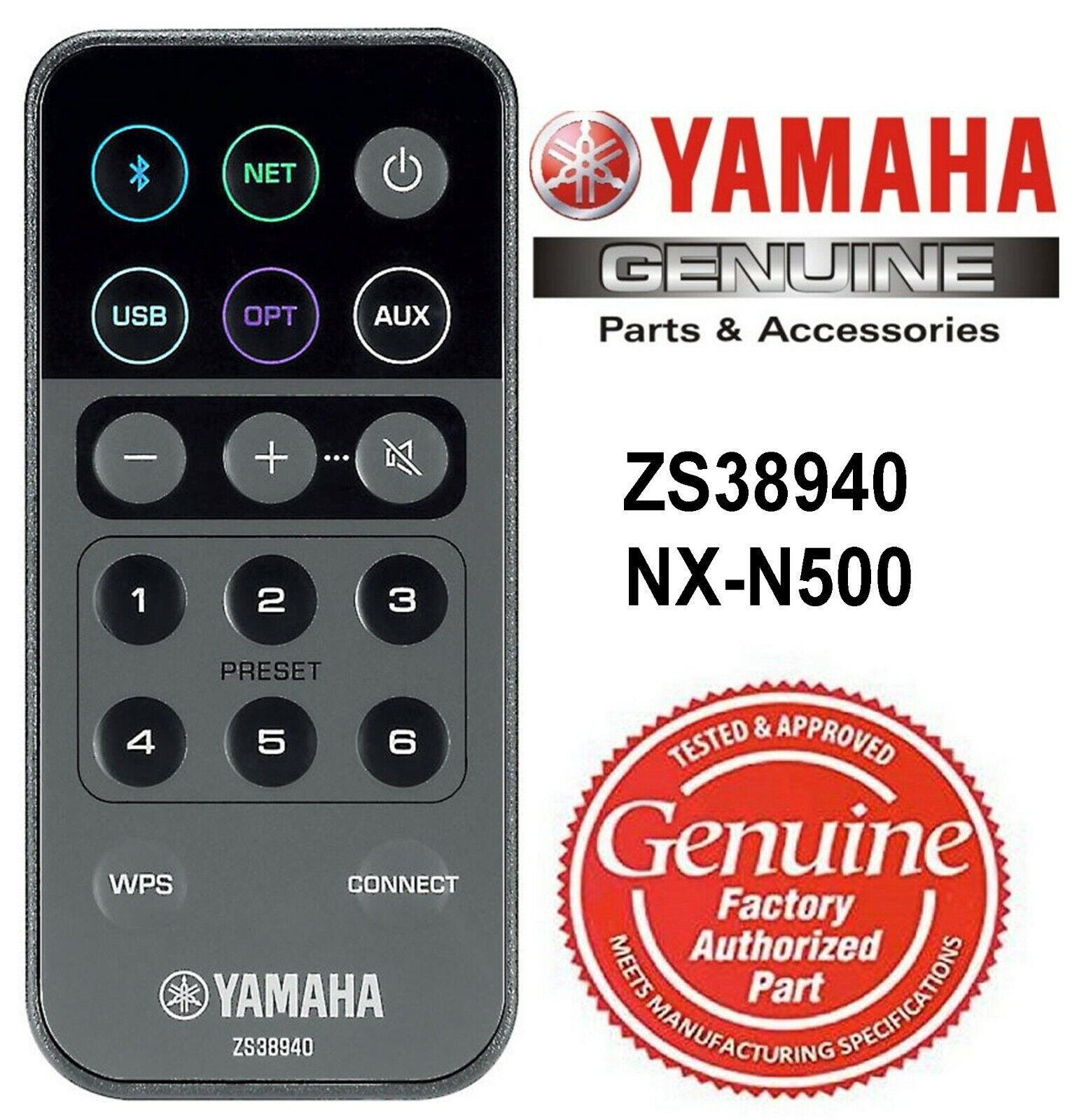 New Genuine Yamaha ZS38940 Remote Control fits NX-N500 MusicCast