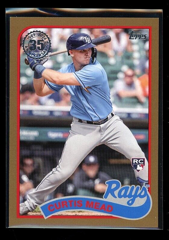 2024 TOPPS 1989 BASEBALL GOLD 60/75 PARALLEL RC 89B-85 CURTIS MEAD RAYS