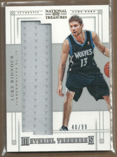 2012-13 National Treasures Material Treasures #55 Luke Ridnour Jersey /99 