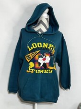 90s Vintage Warner Bros Looney Tunes Hoodie L Tweety Bird Sylvester Sweatshirt