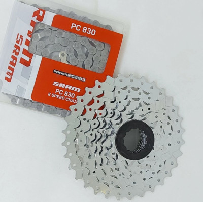 SRAM PowerPack Kassette & Kette Fahrrad MTB Hybrid Road PG-830 11-28T PC830